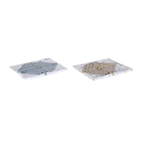 Staltiesė ir servetėlės DKD Home Decor 150 x 150 x 0,5 cm Mėlyna Ruda Balta (2 vnt.)
