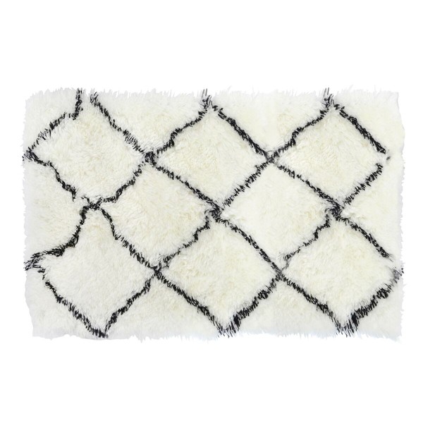 Ковер DKD Home Decor 120 x 180 x 5 cm полиэстер Белый ромбы