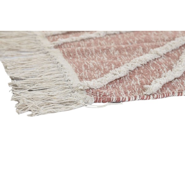 Carpet DKD Home Decor Pink Terracotta White Fringe Urban (160 x 230 x 1 cm)