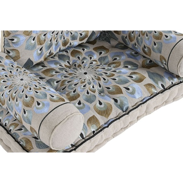 Dārza dīvāns DKD Home Decor Zils Bēšs 90 x 55 x 18 cm