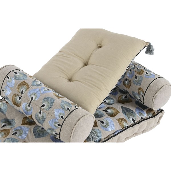 Dārza dīvāns DKD Home Decor Zils Bēšs 90 x 55 x 18 cm