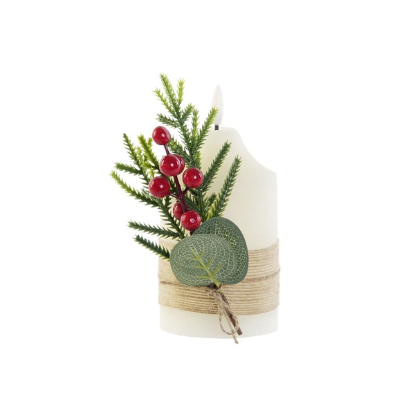 Svece LED DKD Home Decor Balts 7 x 7 x 12 cm (AA)
