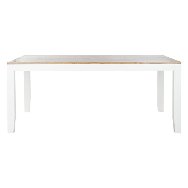 Ruokapöytä DKD Home Decor Valkoinen Ruskea Akaasia Mangopuu 200 x 100 x 80 cm
