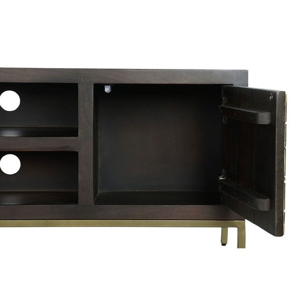 TV mēbeles DKD Home Decor 140 x 40 x 55 cm Melns Metāls Akācija