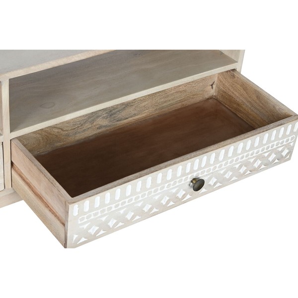 ТВ шкаф DKD Home Decor Белый Натуральный Древесина манго 130 x 40 x 45 cm