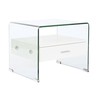 Nightstand DKD Home Decor White Transparent Crystal MDF Wood 50 x 40 x 45,5 cm
