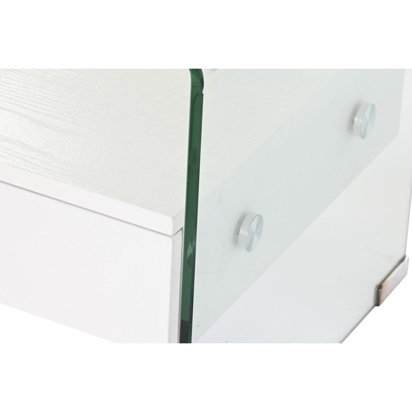 Naktsskapītis DKD Home Decor Balts Caurspīdīgs Stikls Koks MDF 50 x 40 x 45,5 cm