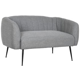 Sofa DKD Home Decor Juoda Pilka Porolonas Medžio Metalinis Aksomas Scandi 129 x 75 x 73 cm