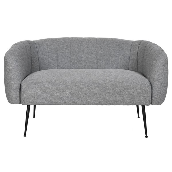 Sohva DKD Home Decor Musta Harmaa Vaahto Puu Metalli Sametti Scandi 129 x 75 x 73 cm
