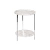 Mazs galdiņš DKD Home Decor Balts Sudrabains Metāls Koks MDF 40 x 40 x 53 cm