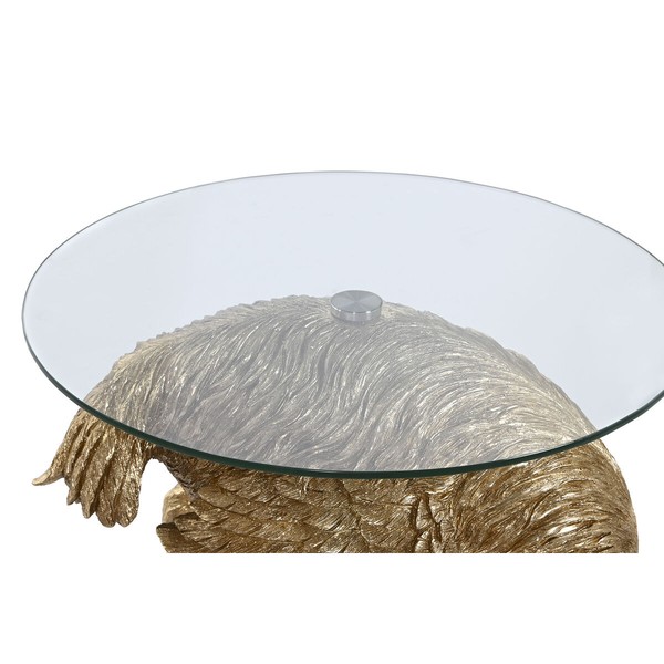Вспомогательный столик Home ESPRIT Позолоченный Смола Стеклянный 60 x 60 x 62 cm