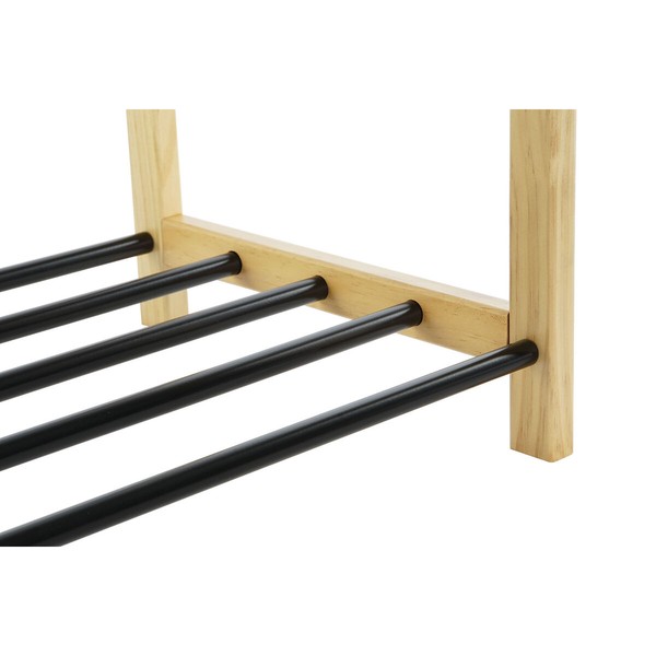 Тумба для обуви Home ESPRIT Чёрный Натуральный 80 x 31 x 32 cm