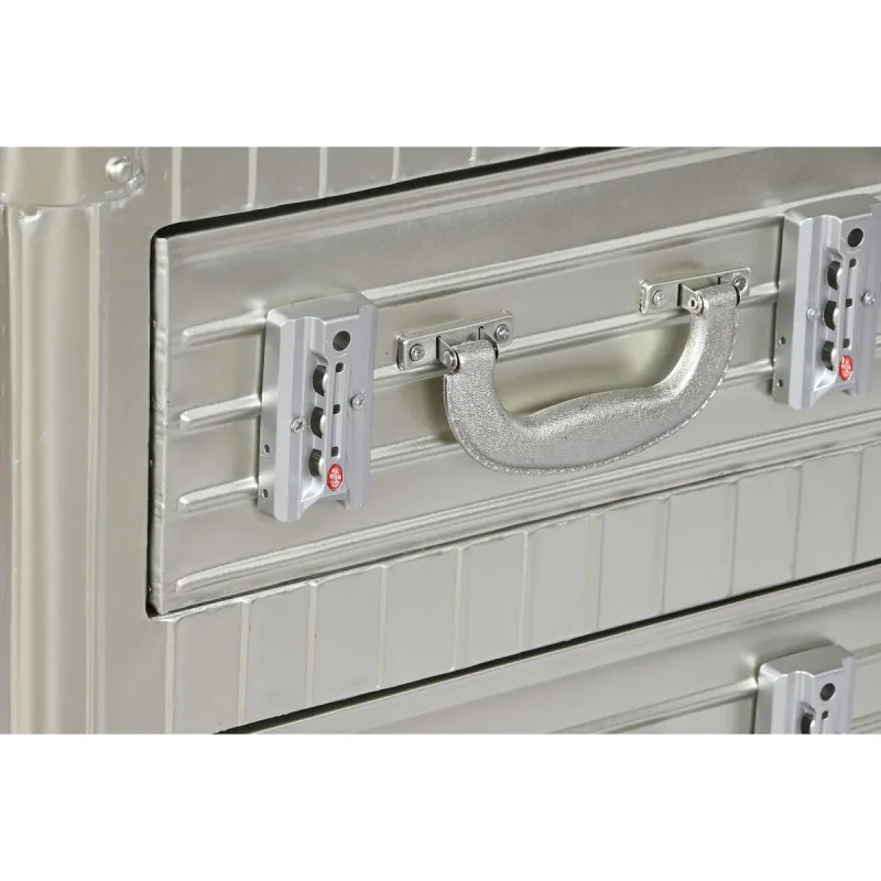 Ночной столик Home ESPRIT Серебристый Металл Деревянный MDF 46 x 39 x 63 cm