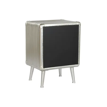 Naktsskapītis Home ESPRIT Sudrabains Metāls Koks MDF 46 x 39 x 63 cm