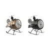 Table clock Home ESPRIT Black Golden Loft Helicopter (2 Units)