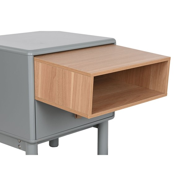 Naktsskapītis Home ESPRIT Zils Pelēks Dabisks Koks MDF 48 x 40 x 55 cm