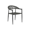 Sodo krėslas Home ESPRIT Juoda Tamsiai pilka Aliuminis Rotangas 56 x 60 x 78 cm