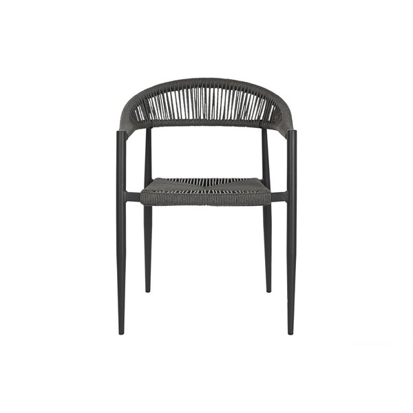 Sodo krėslas Home ESPRIT Juoda Tamsiai pilka Aliuminis Rotangas 56 x 60 x 78 cm
