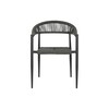 Sodo krėslas Home ESPRIT Juoda Tamsiai pilka Aliuminis Rotangas 56 x 60 x 78 cm