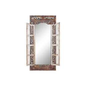 Wall mirror Home ESPRIT Blue Wood 90 x 4 x 180 cm