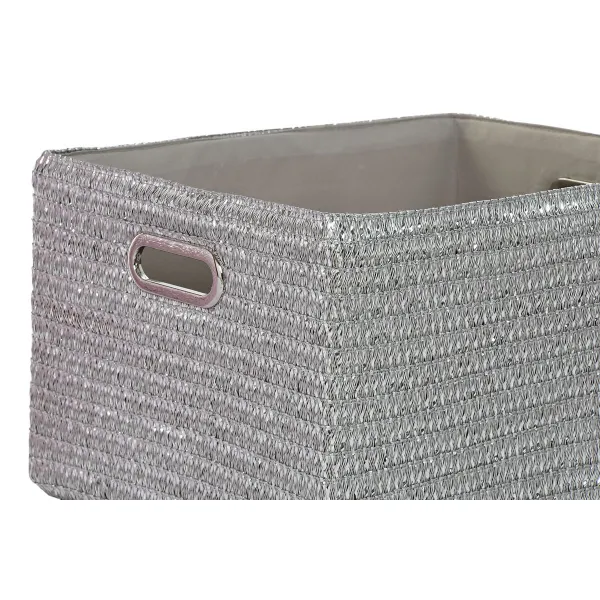 Multi-purpose basket DKD Home Decor Pink Silver polypropylene 44 x 36 x 50 cm 4 Kg 5 Pieces