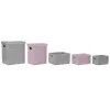 Monikäyttöinen kori DKD Home Decor Pinkki Hopeinen polypropeeni 44 x 36 x 50 cm 4 Kg 5 Kappaletta