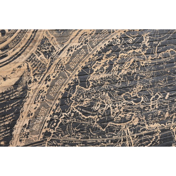 Sienu dekors Home ESPRIT Melns Dabisks Pasaules Karte 149 x 2 x 105 cm