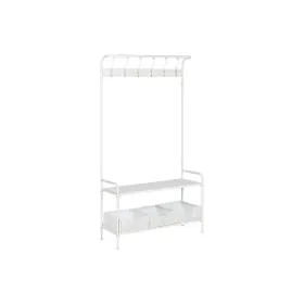 Coat rack with shelf Home ESPRIT White Metal Loft 110 x 36 x 186 cm