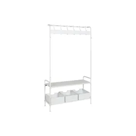 Coat rack with shelf Home ESPRIT White Metal Loft 110 x 36 x 186 cm