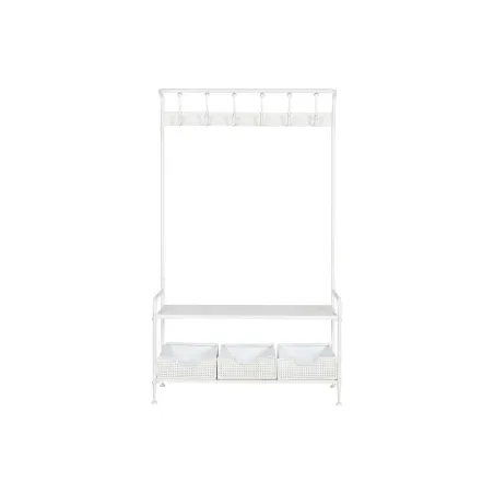 Takkiteline hylylllä Home ESPRIT Valkoinen Metalli Loft 110 x 36 x 186 cm