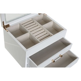Шкатулка Home ESPRIT Белый Кремовый Деревянный Стеклянный Деревянный MDF 23 x 18 x 14 cm