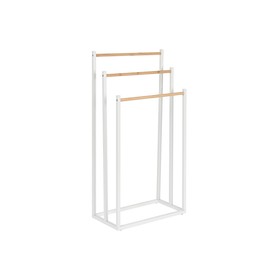 Brīvi stāvošais Dvieļu plaukts Home ESPRIT Balts Dabisks Metāls Bambuss 45 x 22 x 85 cm
