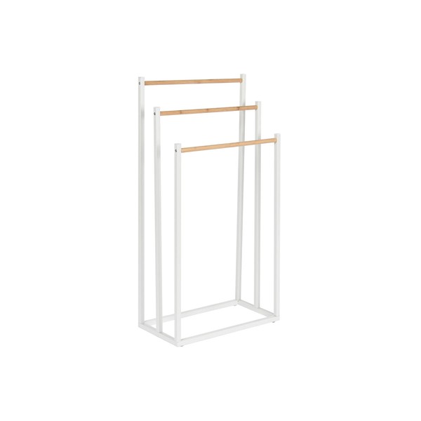 Vapaasti seisova kuivausteline Home ESPRIT Valkoinen Luonnollinen Metalli Bambu 45 x 22 x 85 cm