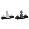 Eteeristen öljyjen poltin Home ESPRIT Keraminen Puu MDF Buddha 24 x 8 x 14 cm (2 osaa)