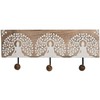 Wall mounted coat hanger Home ESPRIT Valkoinen Musta Luonnollinen Metalli Mangopuu Buddha 38 x 5 x 16 cm