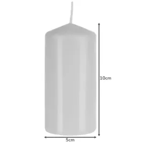 White cylinder candle - set of 8