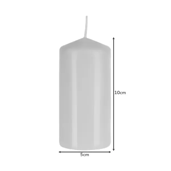 White cylinder candle - set of 8