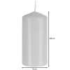 White cylinder candle - set of 8