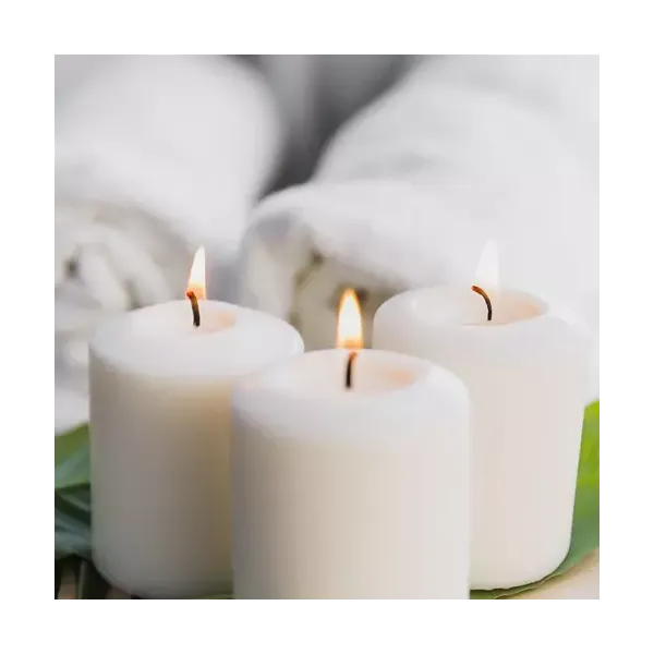 White cylinder candle - set of 8