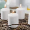 Valge silindrikujuline küünal - 8 tk komplekt