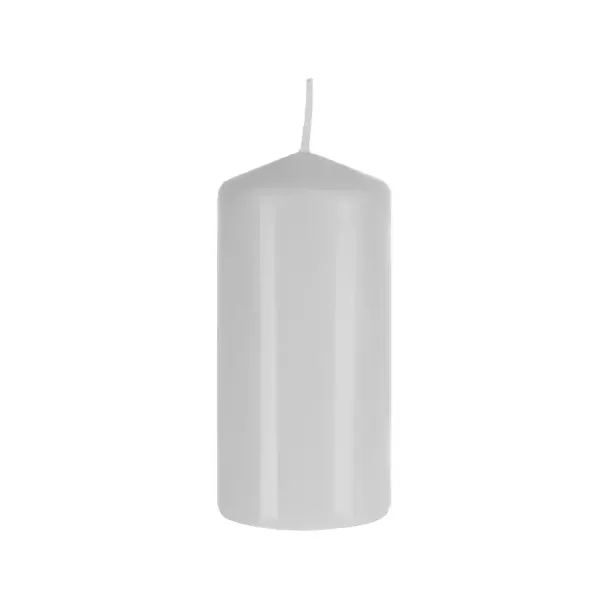 White cylinder candle - set of 8