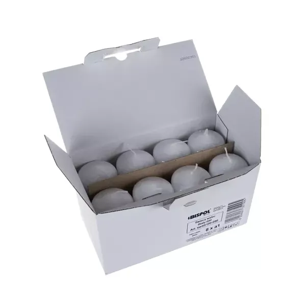 White cylinder candle - set of 8