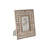 Foto rāmis Home ESPRIT Balts Dabisks Stikls Mango koks Zieds Indietis 21 x 2 x 26,5 cm