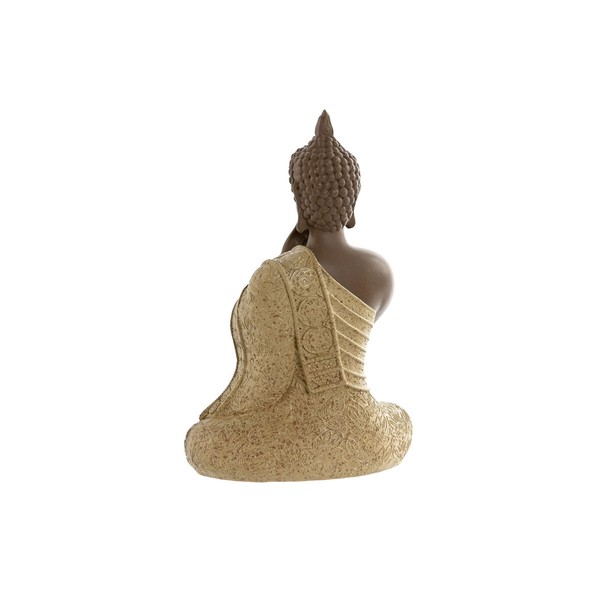 Koristehahmo Home ESPRIT Oranssi Koralli Lime väri Hartsi Buddha Itämainen 9 x 6 x 13 cm (3 osaa)