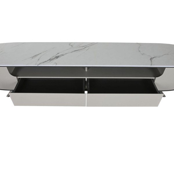TV-kalusteet Home ESPRIT Valkoinen Beige 220 x 42 x 41,5 cm