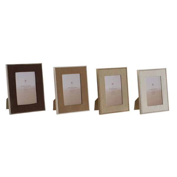 Kuvakehys Home ESPRIT Valkoinen Ruskea Beige Vaaleanruskea Sametti Kristalli Moderni 16 x 2 x 21 cm (4 osaa)