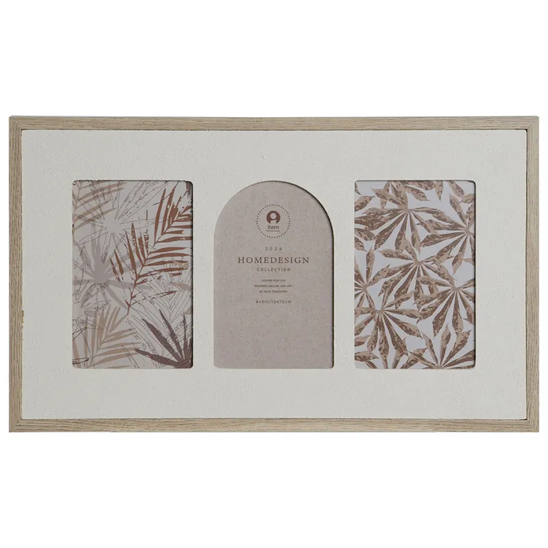 Photo frame Home ESPRIT Beige Crystal MDF Wood Scandinavian 39 X 2 X 24 cm