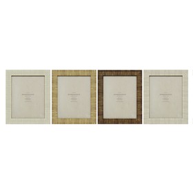 Photo frame Home ESPRIT Beige Natural Crystal polystyrene Scandinavian 25,5 X 2 X 30,5 cm (4 Units)