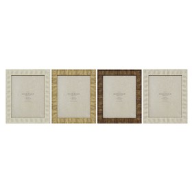 Photo frame Home ESPRIT Beige Natural Crystal polystyrene Scandinavian 25,5 X 2 X 30,5 cm (4 Units)