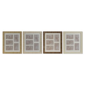 Photo frame Home ESPRIT Brown Beige Natural Ivory Crystal polystyrene Scandinavian 34 X 2 X 38 cm (4 Units)